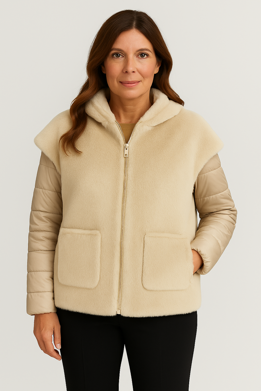 Piumino con Gilet in Pelliccia Reversibile 4 in 1 – Chiara Dalba