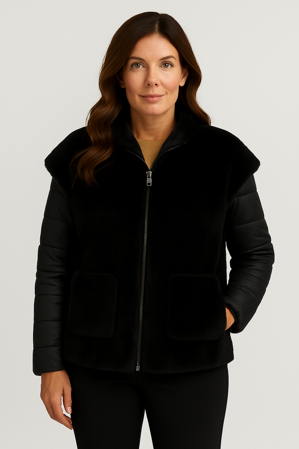 Piumino con Gilet in Pelliccia Reversibile 4 in 1 – Chiara Dalba