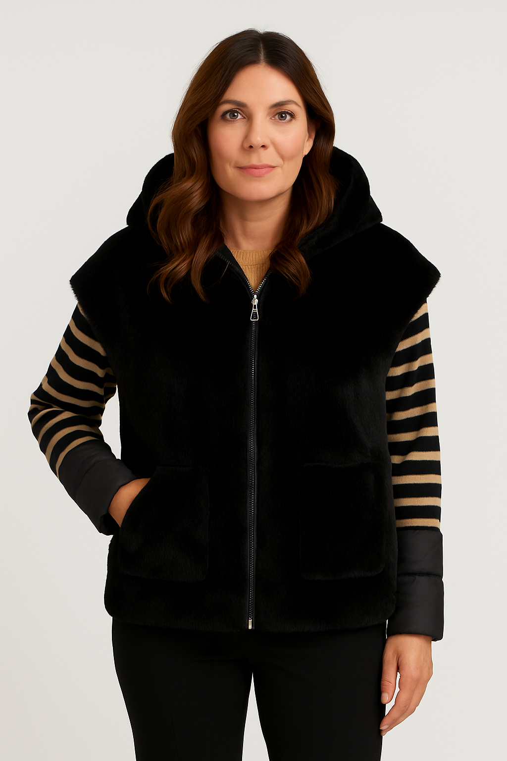 Piumino con Gilet in Pelliccia Reversibile 4 in 1 – Chiara Dalba